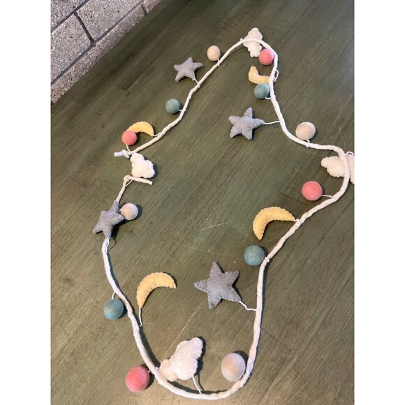 Other - Felt Star Moon Cloud & Ball Garland